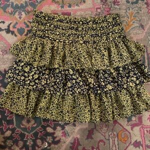 Chic Floral Tiered Mini Skirt